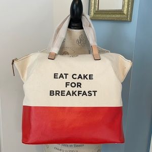 NWT Kate Spade Eat Cake for Breakfast Canvas Tote